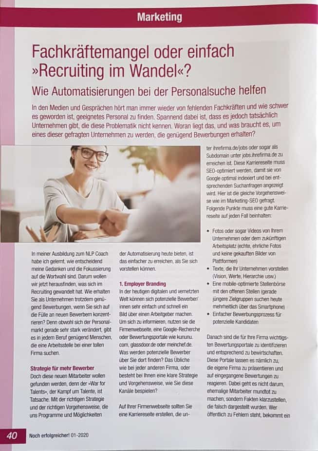 Marketing Autopilot - Noch erfolgreicher Beitrag über Connectoor - 1 Beitrag über Automatisierung im Recruiting - Teil 1